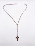 Smoky Lavender Crystal Rosary – Vintage Bronze Sacred Heart RES