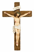 Rustic Wood-Grain Wall Crucifix (35 cm x 23 cm) CRS