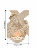 30044 Jesus Carrying the Cross Relief Statue with Candle Holder (18 cm x 14 cm) HFS