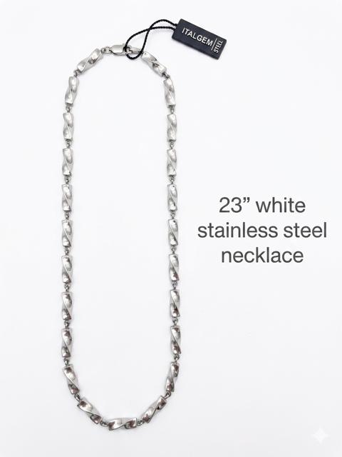 " Men's Twisted Bar Stainless Steel Chain Necklace – Ital-Gem Steel CNB