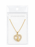 40015 Gold Stainless Steel Virgin Mary Heart Pendant Necklace CNB