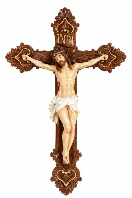 Baroque Elegance Carved Crucifix (35 cm x 23 cm) CRS