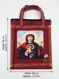Virgin Mary & Infant Jesus Printed Zippered Tote Bag DCN