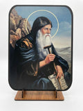 Saint Anthony the Great Standing Plaque Display (15.5 x 15.5 cm) ICN