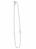 40007 Silver Virgin Mary & Sideways Cross Pendant Chain CNB