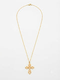 40026 Gold Stainless Steel Vintage Filigree Pendant Necklace CNB