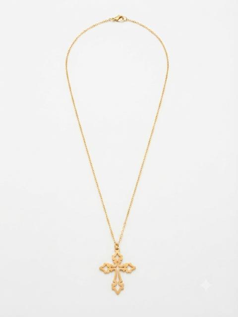 40026 Gold Stainless Steel Vintage Filigree Pendant Necklace CNB