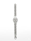 Classic Silver Cuban Link Bracelet with Medusa Centerpiece CNB