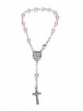 Iridescent Soft Pink Auto Rosary – Our Lady of Fatima Centerpiece RES