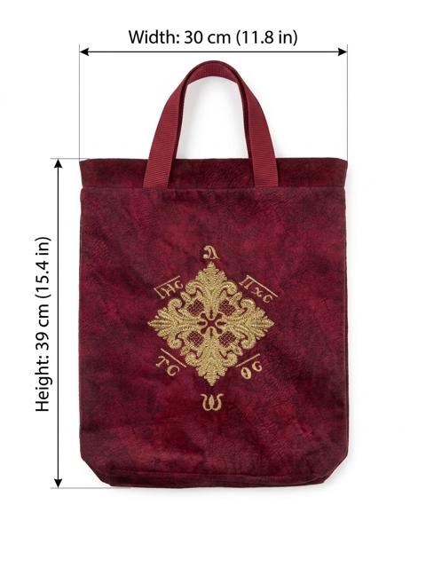 Gold Embroidered Velvet Tote Bag DCN