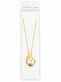 40020 Gold Stainless Steel Virgin Mary and Child Silhouette Pendant Necklace CNB