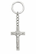 40055 Silver St. Benedict Crucifix Metal Keychain