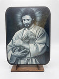 Jesus the Good Shepherd Standing Plaque Display (15.5 x20.5 cm) ICN