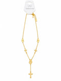 40022 Gold Stainless Steel Virgin Mary & Cross Necklace CNB
