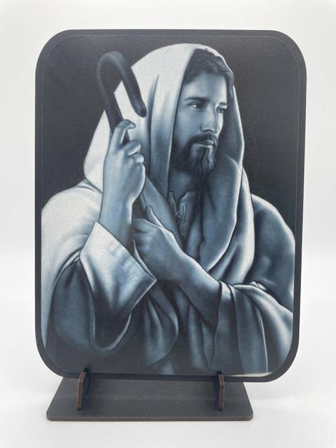 Christ the Shepherd Standing Plaque Display (15.5 x 20.5 cm) ICN