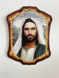Arabic Christian Home Blessing Wooden Wall Plaque – Jesus Christ Portrait ICN