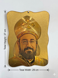 Modern Coptic Bishop Portrait Wall Plaque – Gold Embossed ICN