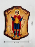 Saint Menas (Mar Mina) Coptic Icon Wooden Wall Plaque ICN