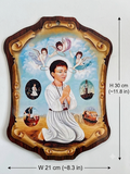 Saint Abanoub Coptic Child Martyr Wooden Wall Plaque ICN